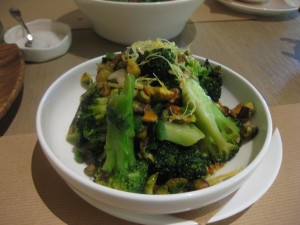 Broccoli with Jalapenos, Sliced Garlic, Pistachios--the Pump Room