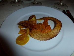 Sea Urchin, Plaintain and pancetta chips-Michael Smith