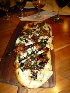 Tomato and mozzarella flatbread--Pig & Finch