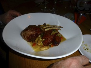 Lamb chop with braised white beans--Providence New American Kitchen