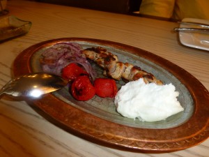 Chicken thigh with sumac, tomatoes, and tuom--Zaytinya