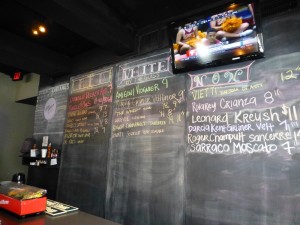 Chalk board at Louie's Wine Dive