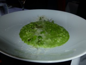 Risotto with stinging nettle puree--Bluestem