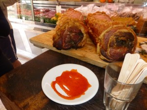 Porchetta with red pepper jam--Panzano