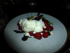 Strawberry with angel food cake, ricotta and anise--The Nomad