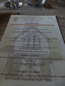 Green Dirt Farm dinner