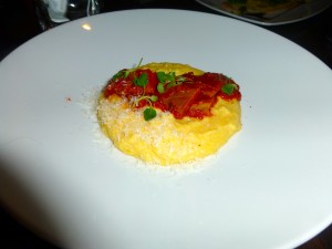 Cuttlefish over polenta--Rosso