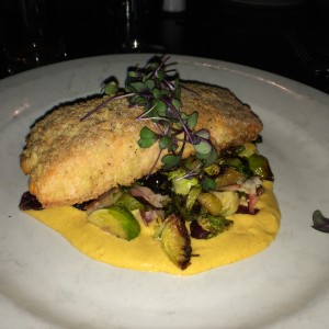 Potato crusted salmon--The Farmhouse