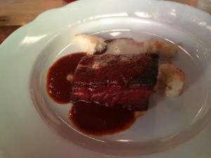 Pork belly with pineapple butter