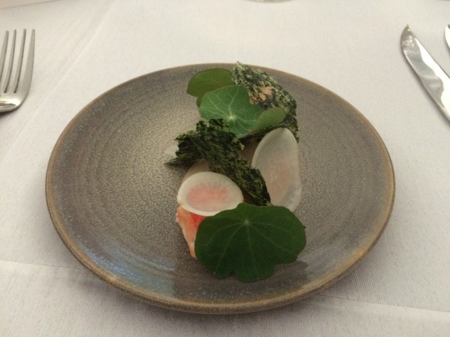 King Crab, Chicken Liver, Turnip, Nasturtium