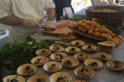 food station at the Barrel Auction.