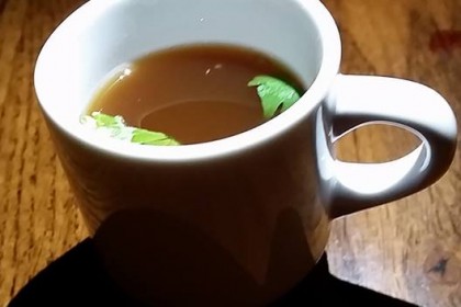 Oxtail soup with tamarind and herbs