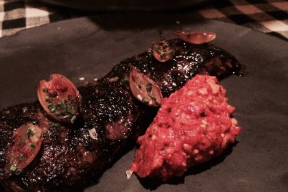 Skirt steak with romesco--Upland