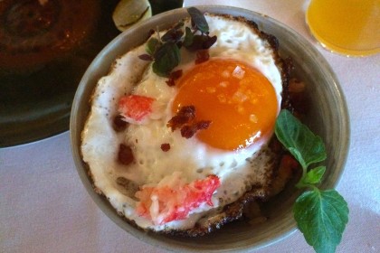 Crab fried rice at the American lounge.